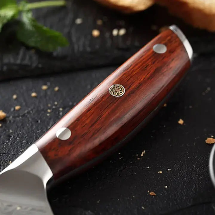 Damast Brotmesser - Palisander Griff