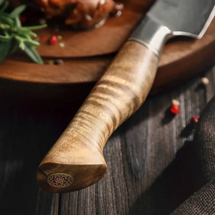 Damast Steakmesser- Bergahorn Griff