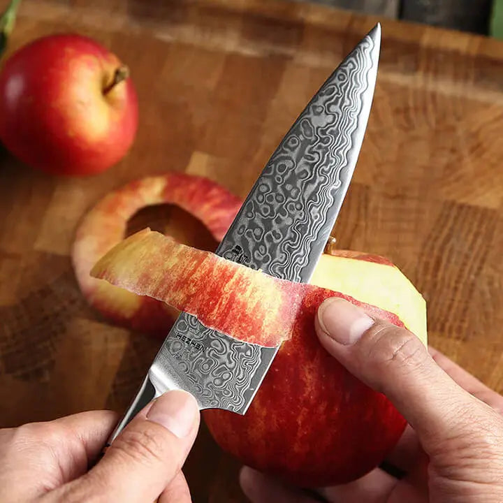 Damast Universalmesser - Bergahorn Griff