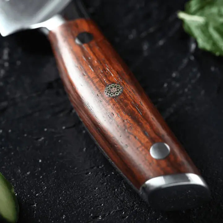 Damast Universalmesser - Palisander Griff