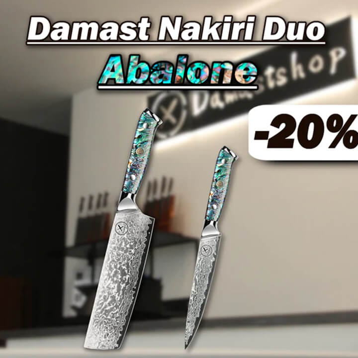 Damast Nakiri Duo - Abalone Epoxitharz Griff