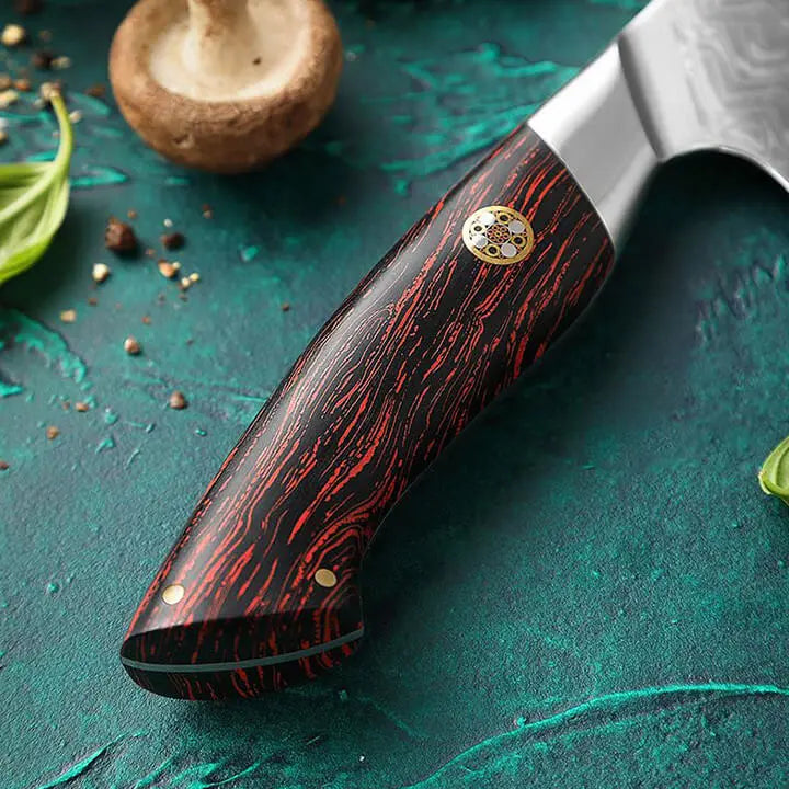 Damast Chefmesser - Tigerwood Griff