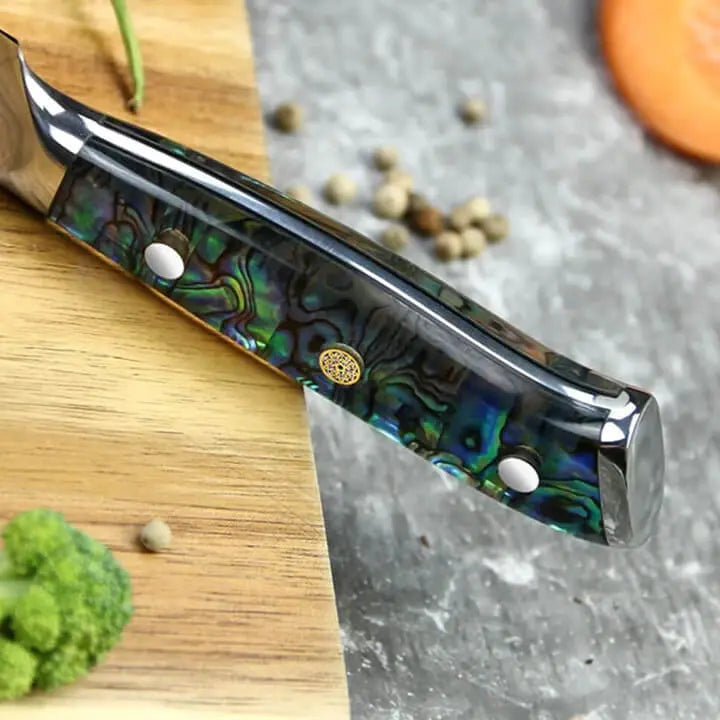 Damast Kiritsuke Duo - Abalone Epoxitharz Griff