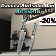 Load image into Gallery viewer, Damast Kiritsuke Duo - Abalone Epoxitharz Griff
