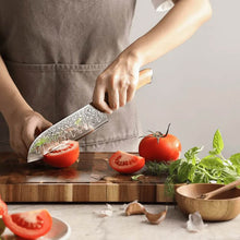 Load image into Gallery viewer, Damast Santoku - Olive Griff
